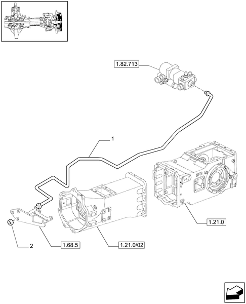 T6010 PLUS-1.68.5/01 - VAR - 330425, 330426, 330427, 330430 - FRONT AXLE W/MULTI-PLATE DIFF. LOCK WITH BRAKES - BRAKES PIPES