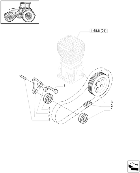 T6010 PLUS-1.68.6[02] - VAR - 332727, 332737, 332739, 333727, 333739 - TRAILER AIR BRAKE - PULLEYS AND BELT