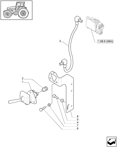T6010 PLUS-1.68.6[10A] - VAR - 332737, 339737 - TRAILER AIR BRAKE ITALY - BRACKET - BEGIN S/N Z9BD06466 ; (SN Break) After Z9BD06466