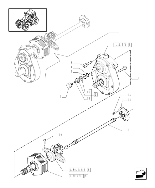 T6010 PLUS-1.80.5/01[01] - VAR - 330847, 331847, 332847, 333847, 334847, 335487 - INTEGRATED FRONT HPL WITH PTO - COVER, CLUTCH AND CYLINDERS - C6519