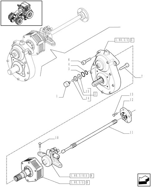 T6010 PLUS-1.80.5/02[01] - VAR - 333648, 334648, 335648, 330648, 331648, 332648 - INTEGRATED FRONT HPL WITH PTO - PTO, CLUTCH AND CYLINDER - D6519