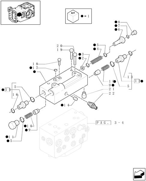 T6010 PLUS-1.80.7[05] - STD - PTO CLUTCH FOR 12X12 AND 24X24 TRANSMISSION WITH CREEPER - CONTROL VALVE AND RELEVANT PARTS - C5806