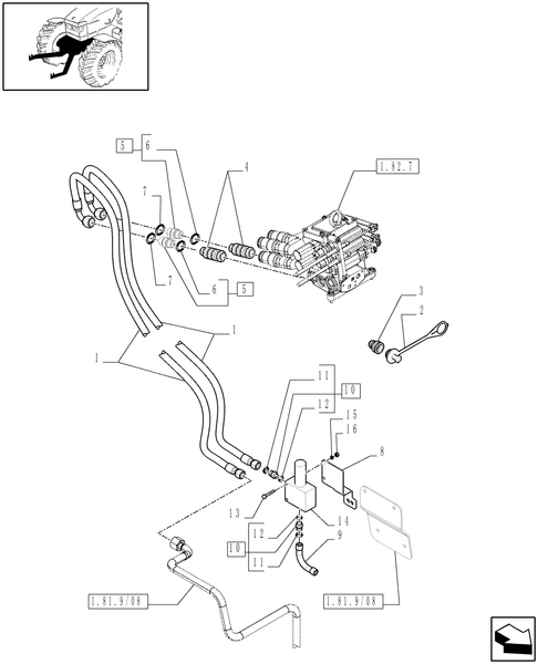T6010 PLUS-1.81.9/09 - VAR - 330926 - TUBES FOR FRONT HPL FROM MECHANICAL REMOTE VALVES