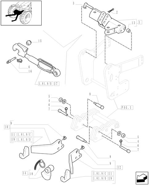 T6010 PLUS-1.81.9/01[05] - VAR - 330813 - NOT INTEGRATED FRONT HPL WITH 6 SPLINES PTO - LIFT ARMS AND ROD - C6335