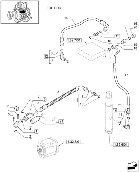 T6010 PLUS-1.82.1/01[01] - STD - FIXED DELIVERY PUMP WITH 16X16/24X24 GEARBOX - HYDRAULIC LIFT PIPES