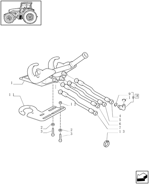 T6010 PLUS-1.82.7/22 - VAR - 330820, 332820, 330821, 331821, 336821, 338821, 743745 - EUROPEAN LOADER READY WITH 2 ELEMENTS MID MOUNT VALVES - FAST-FITTING CONNECTION AND PIPES