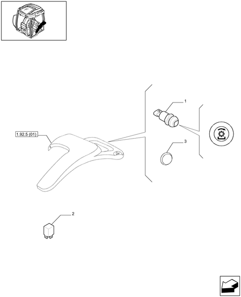 T6010 PLUS-1.91.1[14] - STD + VAR - 330803, 330842, 332803 - OUTER PTO CONTROL MOUNTED ON MUDGUARDS