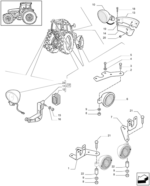 T6010 PLUS-1.91.3/03[01A] - VAR - 330784 - WORKLAMPS FOR ROOF WITH LOW PROFILE - BEGIN S/N ZABD10573 ; (SN Break) After ZABD10573
