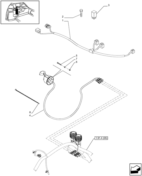 T6010 PLUS-1.91.4/03[01A] - VAR - 330820, 330821, 331821, 332820 - EUROPEAN LOADER READY - AUXILIARY CABLES - BEGIN S/N Z9BD07816 ; (SN Break) After Z9BD07816