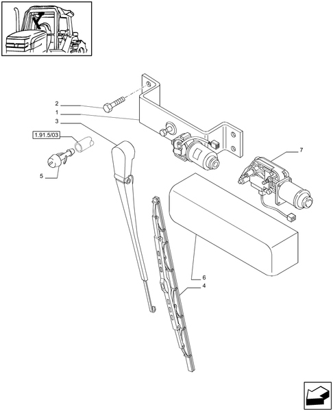 T6010 PLUS-1.91.5/01 - STD + VAR - 330613 - ROOF WITH LOW PROFILE - FRONT WINDSHIELD WIPER