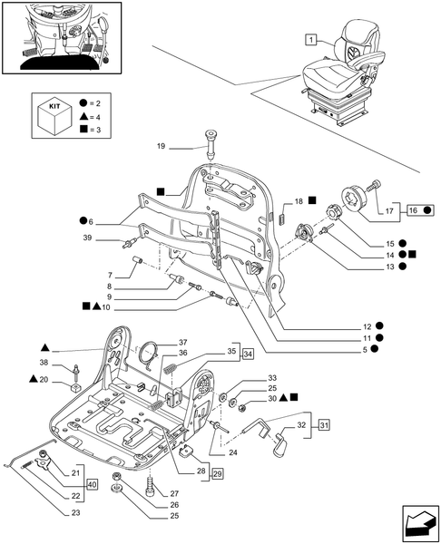 T6010 PLUS-1.93.3/  E[02] - VAR - 331709 - ''GRAMMER'' DELUXE SEAT WITH BELTS AND SWITCH - BREAKDOWN - W/ CAB - END YR 04-DEC-2007 ; (Prod Date) Before 04-Dec-2007