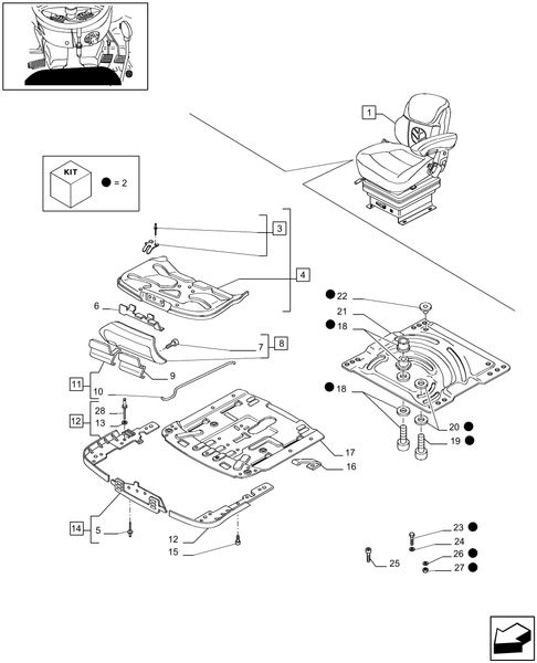 T6010 PLUS-1.93.3/  E[03] - VAR - 331709 - ''GRAMMER'' DELUXE SEAT WITH BELTS AND SWITCH - BREAKDOWN - W/ CAB - END YR 04-DEC-2007 ; (Prod Date) Before 04-Dec-2007