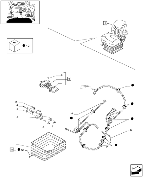 T6010 PLUS-1.93.3/  E[06] - VAR - 331709 - ''GRAMMER'' DELUXE SEAT WITH BELTS AND SWITCH - BREAKDOWN - W/ CAB - END YR 04-DEC-2007 ; (Prod Date) Before 04-Dec-2007
