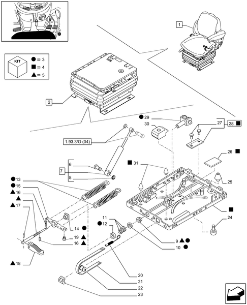 T6010 PLUS-1.93.3/  O[05] - STD - ''GRAMMER'' PREMIUM SEAT WITH BELTS AND SWITCH - BREAKDOWN - W/CAB - END YR 24-SEP-2006 ; (Prod Date) Before 24-Sep-2006