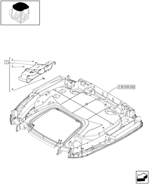 T6010 PLUS-1.94.0/05[02] - VAR - 330515 - EEAA ROOF WITH HIGH PROFILE WITH HIGH VISIBILITY PANEL - FRAME
