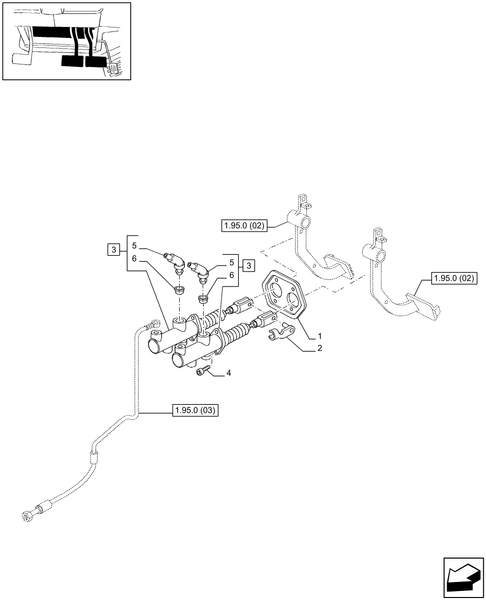 T6010 PLUS-1.95.0[01] - STD - BRAKE PEDALS, CYLINDER