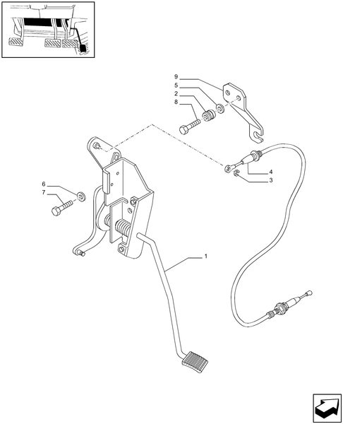 T6010 PLUS-1.95.3[01B] - STD + VAR - 330245, 331245, 332245 - ACCELERATOR PEDAL - BEGIN S/N ZABK40256 ; (SN Break) After ZABK40256