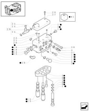 T6010 PLUS-1.80.7/04 - VAR - 331405 - PTO CLUTCH FOR 16X16 TRANSMISSION LESS CREEPER (2WD) - CONTROL VALVE AND RELEVANT PARTS