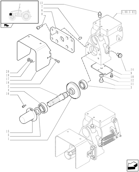 T3010-1.80.5[03] - FRONT PTO, DRIVE SHAFT, GUARD AND RELEVANT FASTENINGS