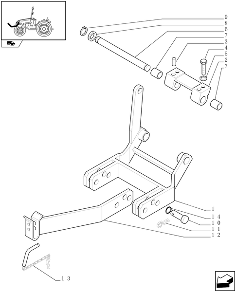 T3010-1.81.9[03] - FRONT LIFT, 3-POINT LINKAGE, LIFTING BOOMS