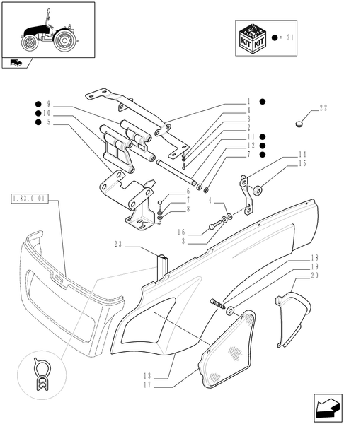 T3010-1.83.0[02] - UPPER HOOD, SIDE PROTECTION GRIDS