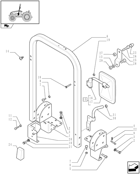 T3010-1.92.87[02] - ROPS & RELATED PARTS / MIRROR, REAR-VIEW & RELATED PARTS (L/CAB)