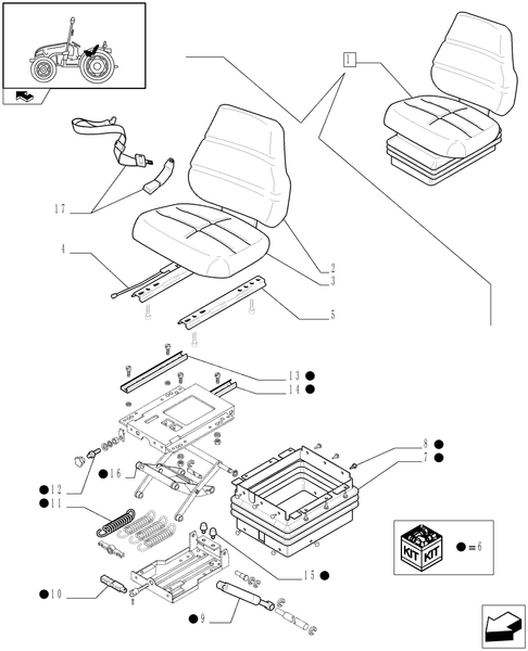 T3010-1.93.3/  E - ''M.T.'' DELUXE SEAT - WITH CAB - D6934