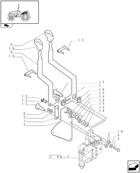 T3010-1.96.4 - 2-WAY ADDITIONAL REMOTE VALVE - LEVER AND KNOB