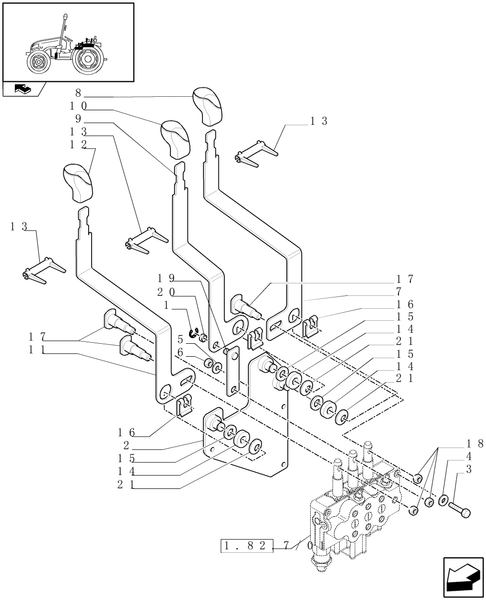 T3010-1.96.4/01 - 3-WAY ADDITIONAL REMOTE VALVE - LEVER AND KNOB