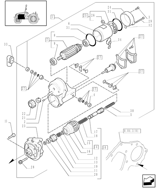 T3040-0.36.0/02 - STARTER ATTACHING GROUP (T3040)