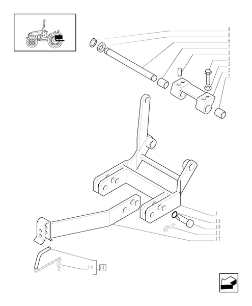 T3040-1.89.6/02[01] - FRONT LIFT, 3-POINT LINKAGE, LIFTING BOOMS