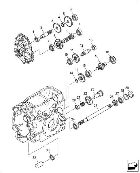 T1110-03.07 - MID PTO GEARS 4WD, W/HST