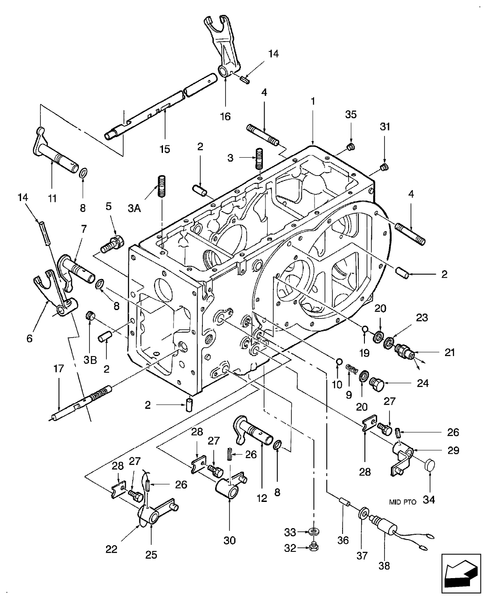 T2220-03.10 - REAR TRANSMISSION CASE & SHIFTER 9 X 3 & HST