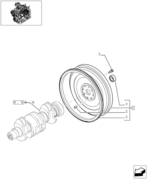 TL90A-0.08.3 - FLYWHEEL WITH MECHANICAL PTO