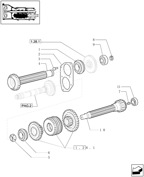 TL90A-1.27.1/05[03] - (VAR.275-279) POWER SHUTTLE - HI-LO - 30-40 KM\H - HYDRAULIC PTO - SHAFTS AND GEARS