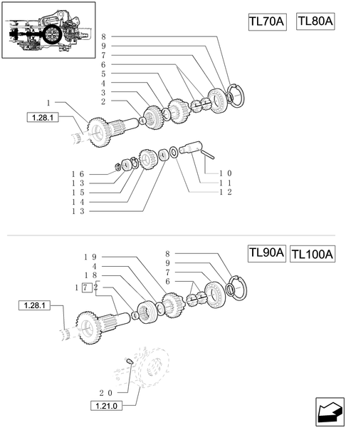 TL90A-1.32.1[02] - CENTRAL REDUCTION GEARS - MEDIUM SPEED ENGAGING GEAR