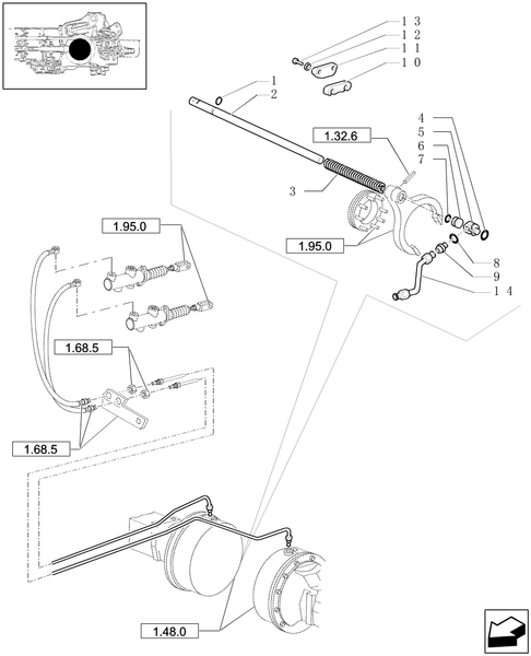 TL90A-1.32.6/04 - (VAR.296) (HI-LO)  AND SYNCHR. REVERSING GEAR - 30 KM/H WITH DIFF. HYDR.LOCKING - ROD AND FORK