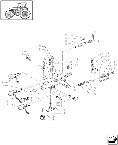 TL90A-1.33.2/17[02] - (VAR.727) SYNCHRO MESH GEARED POWER TAKE -OFF 540 RPM - VALVE SUPPORT