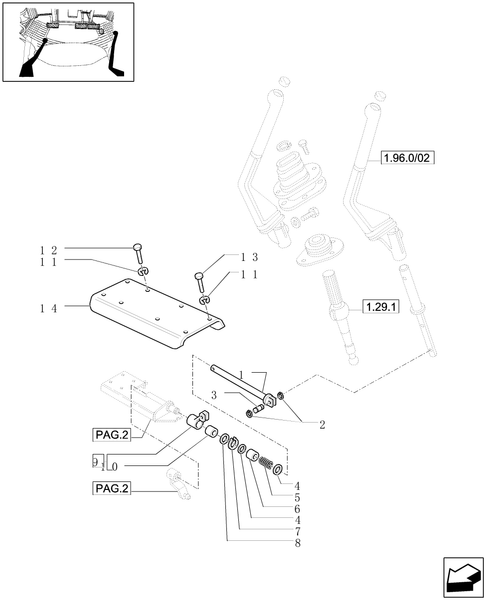 TL90A-1.34.2/02[01] - (VAR.113-119-119/1) SYNCHRONIZED CREEPER AND REVERSER UNIT - CROSS-PIECE AND PARTS