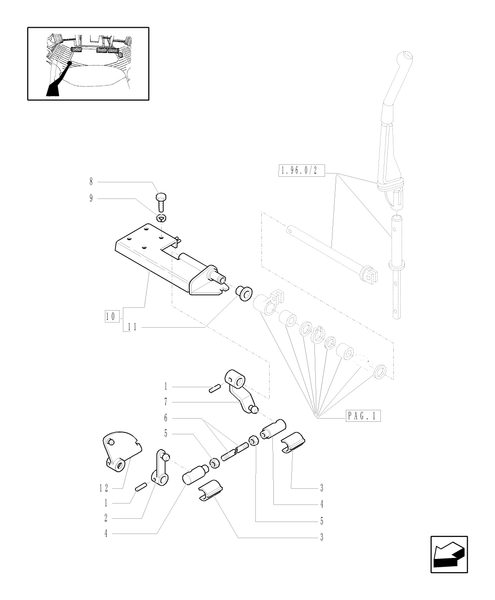 TL90A-1.34.2/02[02] - (VAR.113-119-119/1) SYNCHRONIZED CREEPER AND REVERSER UNIT - CROSS-PIECE AND PARTS