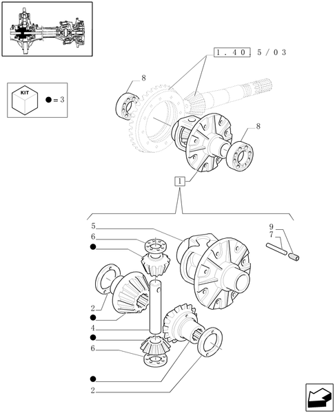 TL90A-1.40. 5/04[02] - (VAR.322) HIGH SPEED RING GEAR AND PINION - 4WD - BOX AND SIDE PINIONS