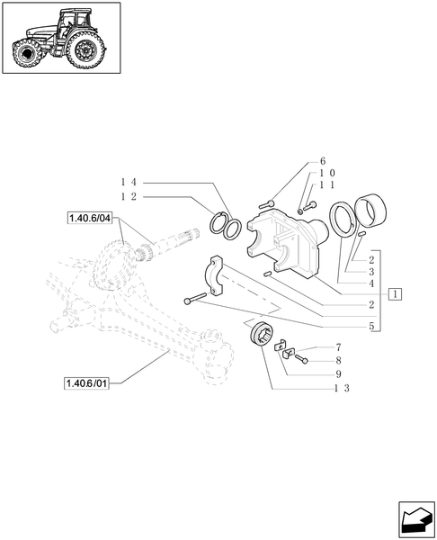 TL90A-1.40. 6/03[02] - (VAR.325) ELECTROHYD. FRONT DIFFENTIAL LOCK 40 KM/H, BRAKES AND MUDGUARDS - SUPPORT
