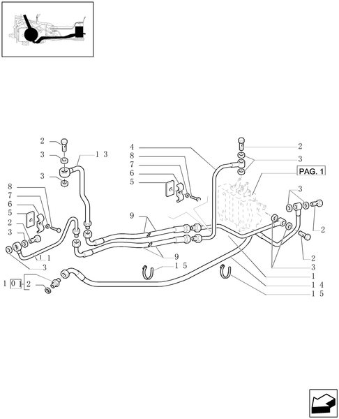 TL90A-1.82.7/05[02] - (VAR.386-389) TWO FRONT CONTROL VALVES - PIPES