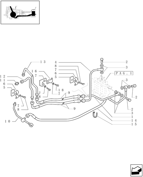 TL90A-1.82.7/10[02] - (VAR.393-738) TWO CONTROL VALVES FOR THREE REAR CONTROL VALVES - PIPES