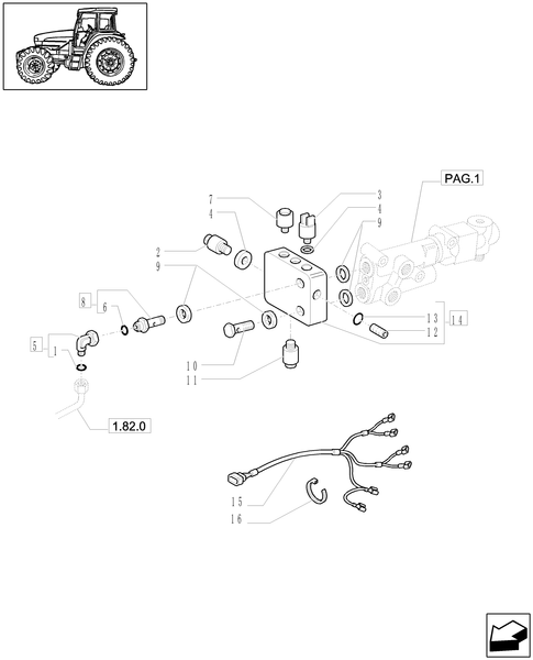 TL90A-1.82.7/15[02] - (VAR.412) TRAILER BRAKE VALVE (CCLS POWER-SHUTTLE) ITALY - BLOCK