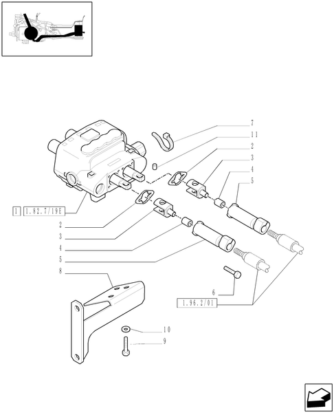 TL90A-1.82.7/20[04] - (VAR.186/1-393/1-738/1) TWO FRONT CONTROL VALVES FOR REAR ''KONTAK'' CONTROL VALVES - VALVE - D4936