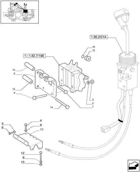 TL90A-1.82.7/20[06] - (VAR.186/1) TWO FRONT CONTROL VALVES FOR REAR ''KONTAK'' CONTROL VALVES - SUPPORTS