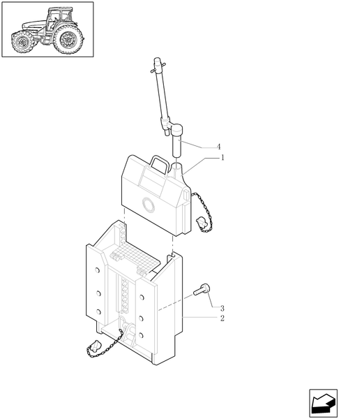 TL90A-1.89.3 - (VAR.887) ROYARY HITCH SUPPORT ON PITON SKIDS