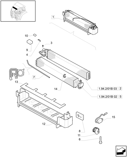 TL90A-1.94.2/01B[01] - (VAR.641-641/1) AIR CONDITIONING - RADIATOR CORES AND EVAPORATOR