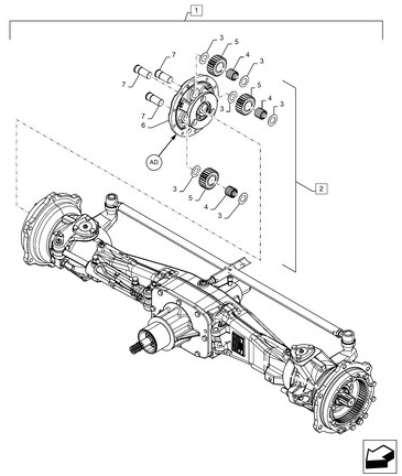 84256094 AXLE, FRONT